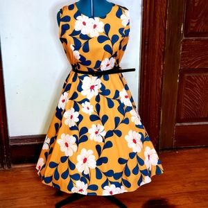 Floral print vintage style dress
